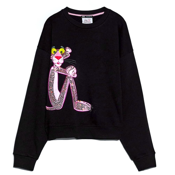Zara Tops Pink Panther Sweatshirt S Poshmark